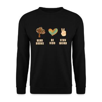 Reading Books Friendly Being Crazy Reading - Unisex Sweatshirt - black - Front - Alina (178cm) & Michal (187cm)