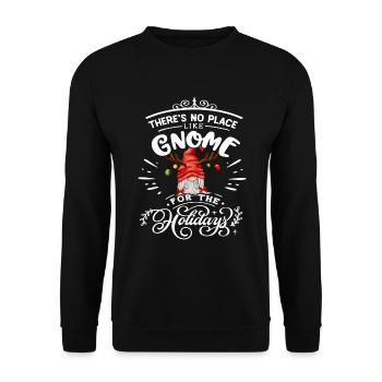 There Is No Place Like Gnome Christmas Gnome - Unisex Sweatshirt - black - Front - Alina (178cm) & Michal (187cm)