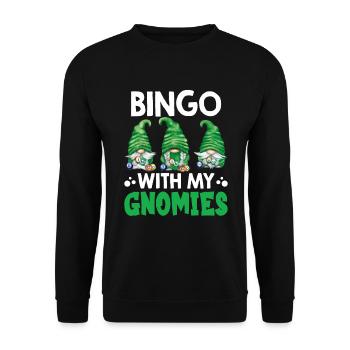 Bingo With My Gnomies Funny Bingo - Unisex Sweatshirt - black - Front - Alina (178cm) & Michal (187cm)