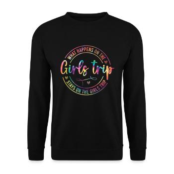 Que se passe-t-il lors du voyage entre filles ? - Sweat-shirt Unisexe - noir - Devant - Alina (178cm) & Michal (187cm)