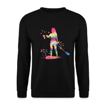 Stand Up Paddling Stand Up Board Sup - Unisex Sweatshirt - black - Front - Alina (178cm) & Michal (187cm)