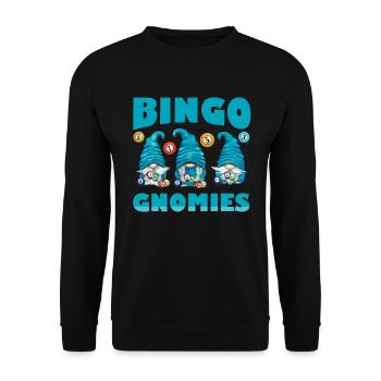Bingo Gnomies Women Men Funny Bingo - Unisex Pullover - Schwarz - Vorne - Alina (178cm) & Michal (187cm)