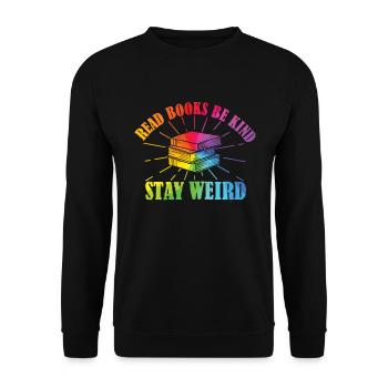 Reading Books Friendly Being Crazy Reading - Unisex Sweatshirt - black - Front - Alina (178cm) & Michal (187cm)