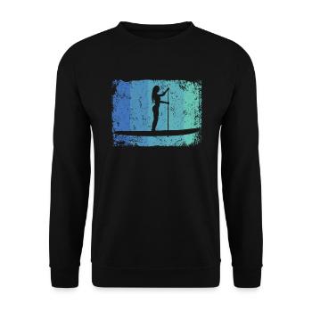 Stand Up Paddling Stand Up Board Sup - Unisex Pullover - Schwarz - Vorne - Alina (178cm) & Michal (187cm)