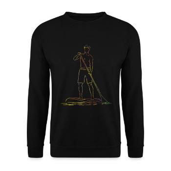Stand Up Paddling Stand Up Board Sup - Unisex Sweatshirt - black - Front - Alina (178cm) & Michal (187cm)