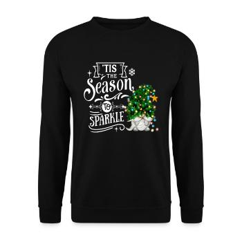 Tis The Season To Sparkle Christmas Gnome - Unisex Sweatshirt - black - Front - Alina (178cm) & Michal (187cm)
