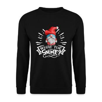 What The Gnome Christmas Gnome - Unisex Sweatshirt - black - Front - Alina (178cm) & Michal (187cm)