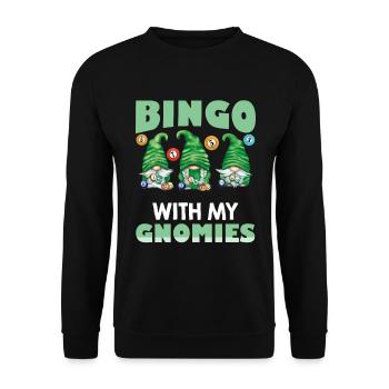 Bingo With My Gnomies Funny Bingo - Unisex Sweatshirt - black - Front - Alina (178cm) & Michal (187cm)