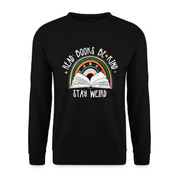 Reading Books Friendly Being Crazy Reading - Unisex Sweatshirt - black - Front - Alina (178cm) & Michal (187cm)