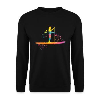 Stand Up Paddling Stand Up Board Sup - Unisex Sweatshirt - black - Front - Alina (178cm) & Michal (187cm)