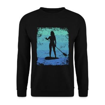 Stand Up Paddling Stand Up Board Sup - Unisex Pullover - Schwarz - Vorne - Alina (178cm) & Michal (187cm)