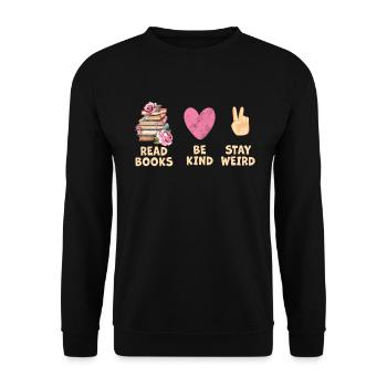 Reading Books Friendly Being Crazy Reading - Unisex Sweatshirt - black - Front - Alina (178cm) & Michal (187cm)