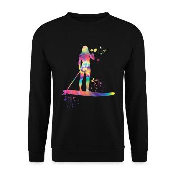Stand Up Paddling Stand Up Board Sup - Unisex Sweatshirt - black - Front - Alina (178cm) & Michal (187cm)