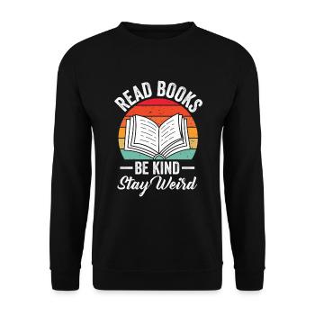 Reading Books Friendly Being Crazy Reading - Unisex Sweatshirt - black - Front - Alina (178cm) & Michal (187cm)