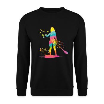 Stand Up Paddling Stand Up Board Sup - Unisex Sweatshirt - black - Front - Alina (178cm) & Michal (187cm)