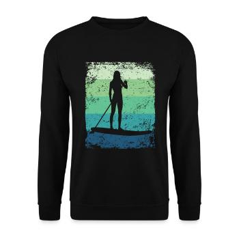 Stand Up Paddling Stand Up Board Sup - Unisex Sweatshirt - black - Front - Alina (178cm) & Michal (187cm)