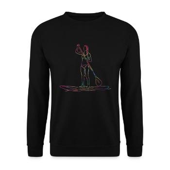 Stand Up Paddling Stand Up Board Sup - Unisex Sweatshirt - black - Front - Alina (178cm) & Michal (187cm)