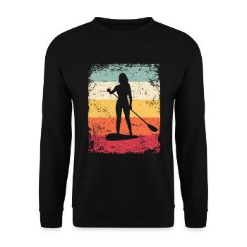 Stand Up Paddling Stand Up Board Sup - Unisex Pullover - Schwarz - Vorne - Alina (178cm) & Michal (187cm)