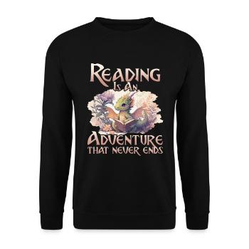 La lecture est une aventure Professeur de bibliothèque - Sweat-shirt Unisexe - noir - Devant - Alina (178cm) & Michal (187cm)