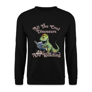 Alle Coolen dinosaurier Lesen Kids - Unisex Pullover - Schwarz - Vorne - Alina (178cm) & Michal (187cm)