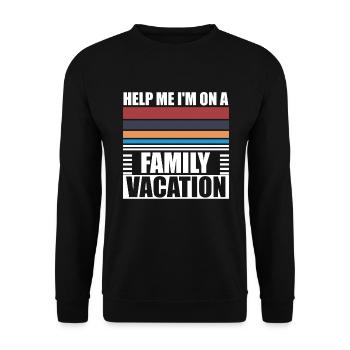 Hilfe, Ich Bin Im Familienurlaub - Unisex Pullover - Schwarz - Vorne - Alina (178cm) & Michal (187cm)
