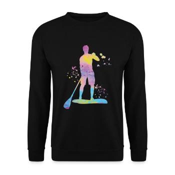 Stand Up Paddling Stand Up Board Sup - Unisex Sweatshirt - black - Front - Alina (178cm) & Michal (187cm)