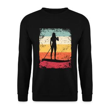 Stand Up Paddling Stand Up Board Sup - Unisex Pullover - Schwarz - Vorne - Alina (178cm) & Michal (187cm)