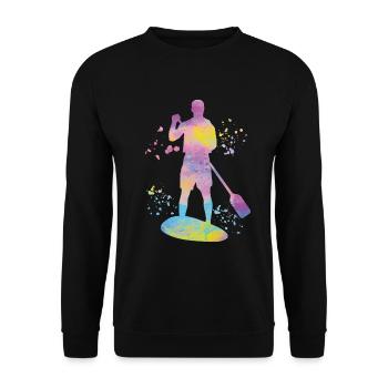 Stand Up Paddling Stand Up Board Sup - Unisex Sweatshirt - black - Front - Alina (178cm) & Michal (187cm)