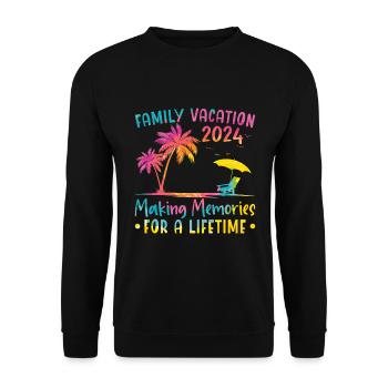 Des vacances en famille pour créer des souvenirs - Sweat-shirt Unisexe - noir - Devant - Alina (178cm) & Michal (187cm)