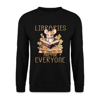 Bibliotheken Sind Für Alle Da Bibliothekar - Unisex Pullover - Schwarz - Vorne - Alina (178cm) & Michal (187cm)