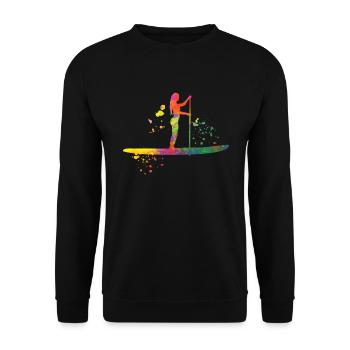 Stand Up Paddling Stand Up Board Sup - Unisex Sweatshirt - black - Front - Alina (178cm) & Michal (187cm)