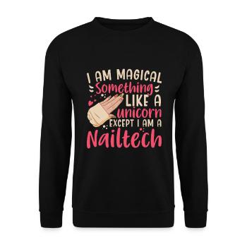 I'm A Magical Unicorn Nail Tech - Unisex Sweatshirt - black - Front - Alina (178cm) & Michal (187cm)