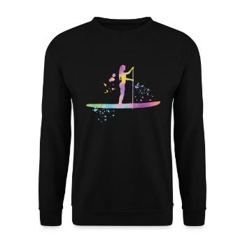Stand Up Paddling Stand Up Board Sup - Unisex Sweatshirt - black - Front - Alina (178cm) & Michal (187cm)