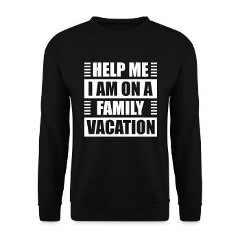 Hilfe, Ich Bin Im Familienurlaub - Unisex Pullover - Schwarz - Vorne - Alina (178cm) & Michal (187cm)