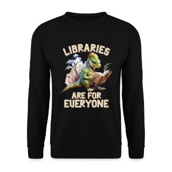 Libraries are for everyone Librarian - Unisex Sweatshirt - black - Front - Alina (178cm) & Michal (187cm)