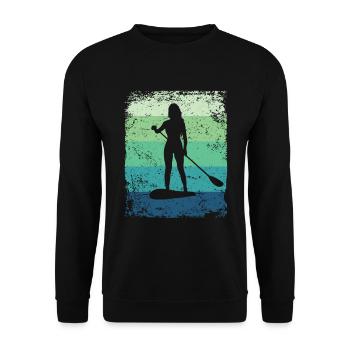 Stand Up Paddling Stand Up Board Sup - Unisex Pullover - Schwarz - Vorne - Alina (178cm) & Michal (187cm)