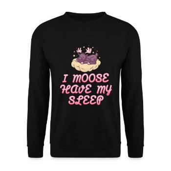 J’ai besoin de mon sommeil orignal mignon - Sweat-shirt Unisexe - noir - Devant - Alina (178cm) & Michal (187cm)