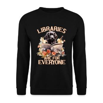 Bibliotheken Sind Für Alle Da Bibliothekar - Unisex Pullover - Schwarz - Vorne - Alina (178cm) & Michal (187cm)