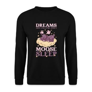 Dreams Are Calling Youth Cute Moose - Unisex Sweatshirt - black - Front - Alina (178cm) & Michal (187cm)
