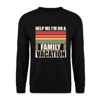 Hilfe, Ich Bin Im Familienurlaub - Unisex Pullover - Schwarz - Vorne - Alina (178cm) & Michal (187cm)