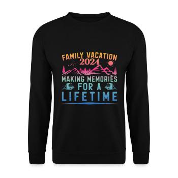 Vacances d’été en famille Créer des souvenirs - Sweat-shirt Unisexe - noir - Devant - Alina (178cm) & Michal (187cm)