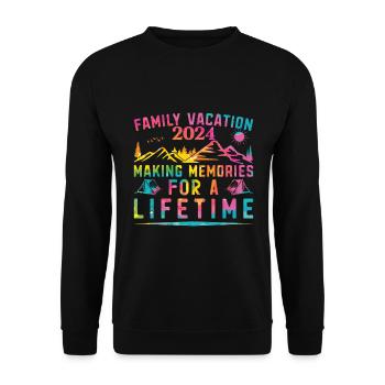 Vacances d’été en famille Créer des souvenirs - Sweat-shirt Unisexe - noir - Devant - Alina (178cm) & Michal (187cm)