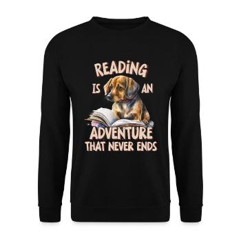 La lecture est une aventure Professeur de bibliothèque - Sweat-shirt Unisexe - noir - Devant - Alina (178cm) & Michal (187cm)