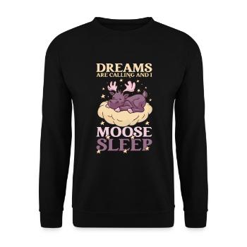 Dreams Are Calling Youth Cute Moose - Unisex Sweatshirt - black - Front - Alina (178cm) & Michal (187cm)