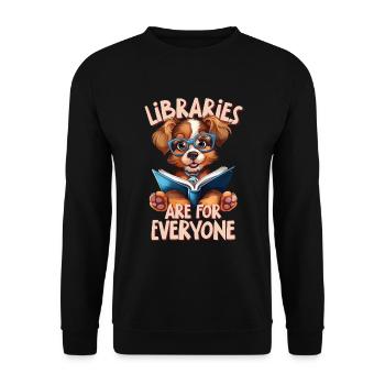 Bibliotheken Sind Für Alle Da Bibliothekar - Unisex Pullover - Schwarz - Vorne - Alina (178cm) & Michal (187cm)