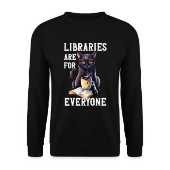 Libraries are for everyone Librarian - Unisex Sweatshirt - black - Front - Alina (178cm) & Michal (187cm)