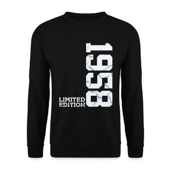 68TH BIRTHDAY LIMITED EDITION 1958 - Unisex Sweatshirt - black - Front - Alina (178cm) & Michal (187cm)