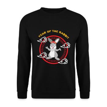 Year Of Rabbit Cute Kawaii Chinese New Year - Unisex Sweatshirt - black - Front - Alina (178cm) & Michal (187cm)