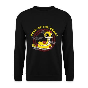 Année Du Serpent Mignon Kawaii Nouvel An Chinois - Sweat-shirt Unisexe - noir - Devant - Alina (178cm) & Michal (187cm)