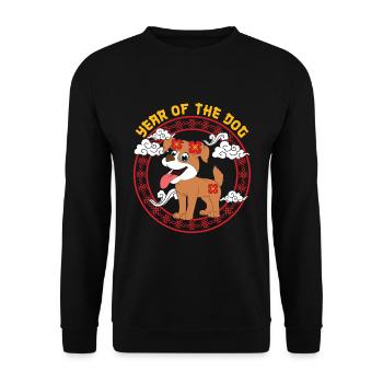 Année Du Chien Zodiaque Mignon Kawaii Nouvel An - Sweat-shirt Unisexe - noir - Devant - Alina (178cm) & Michal (187cm)